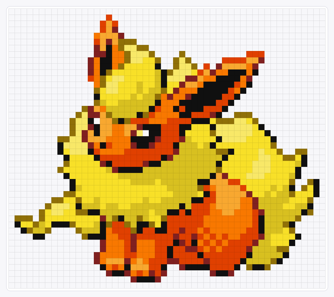#136 Flareon — 46×52 loom bead pattern chart