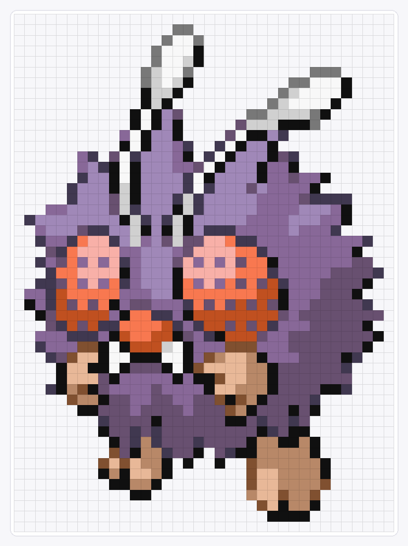 #048 Venonat — 49×36 loom bead pattern chart