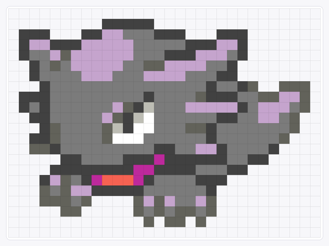 #093 Haunter Icon — 22×30 loom bead pattern chart