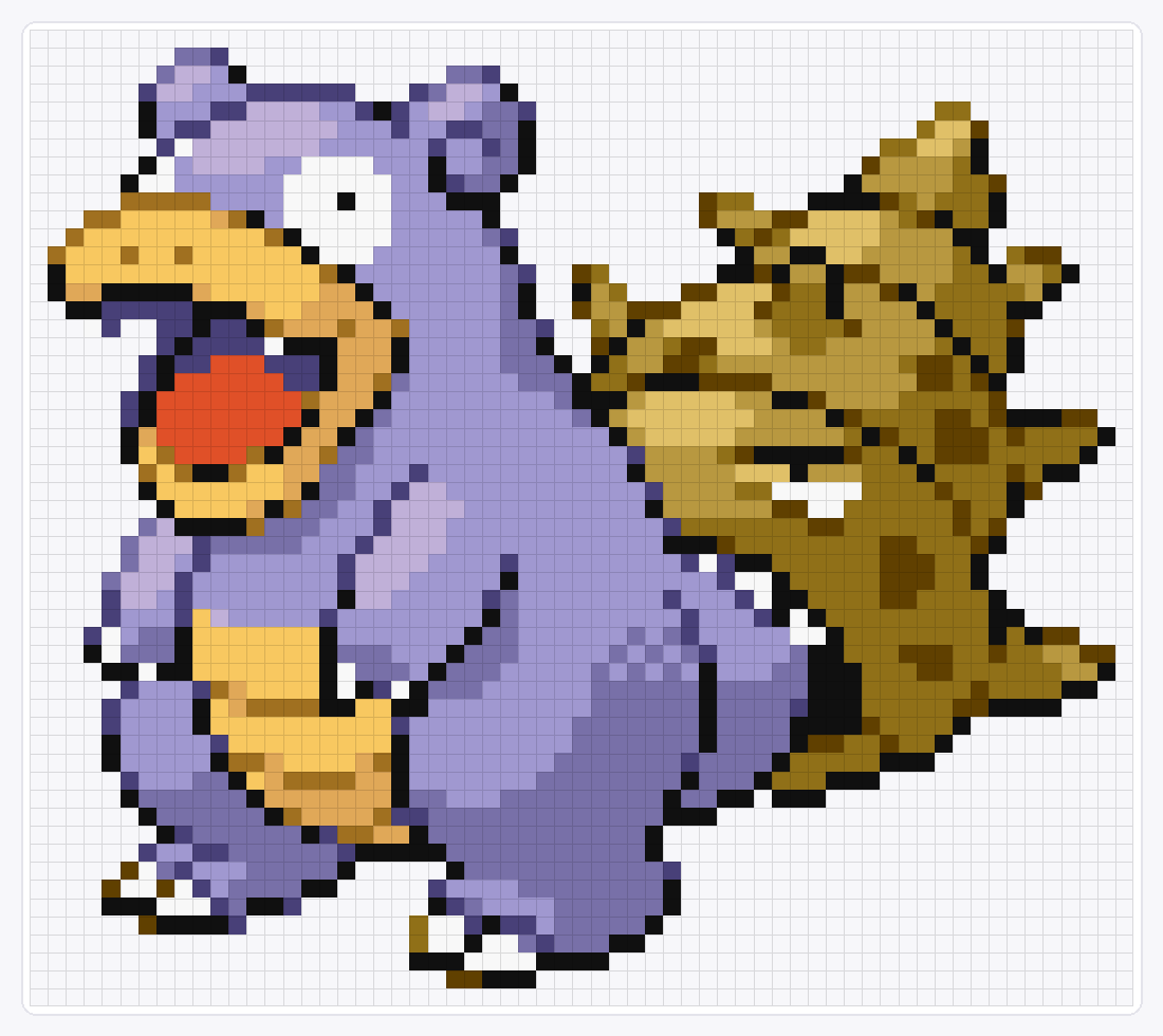 #080 Slowbro Shiny — 54×61 loom bead pattern chart