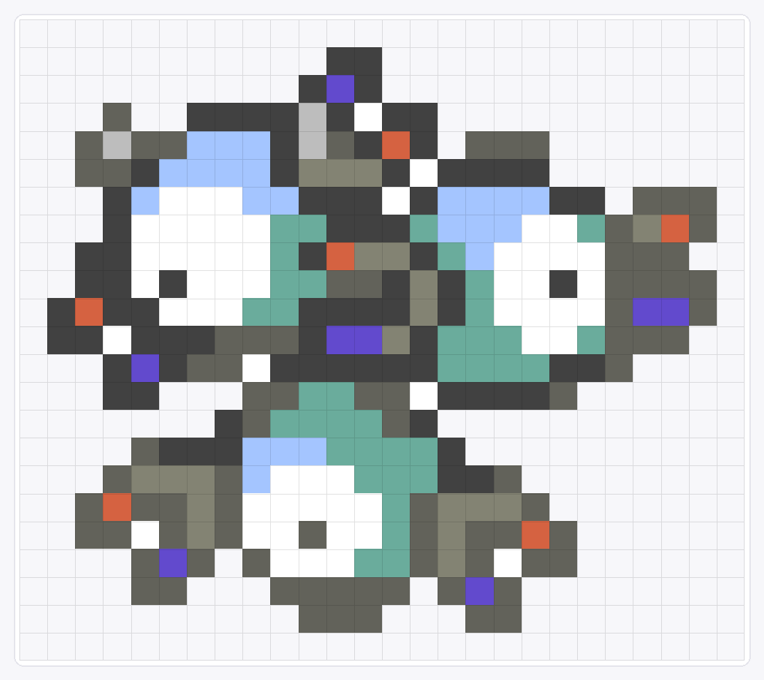 #082 Magneton Icon — 23×26 loom bead pattern chart