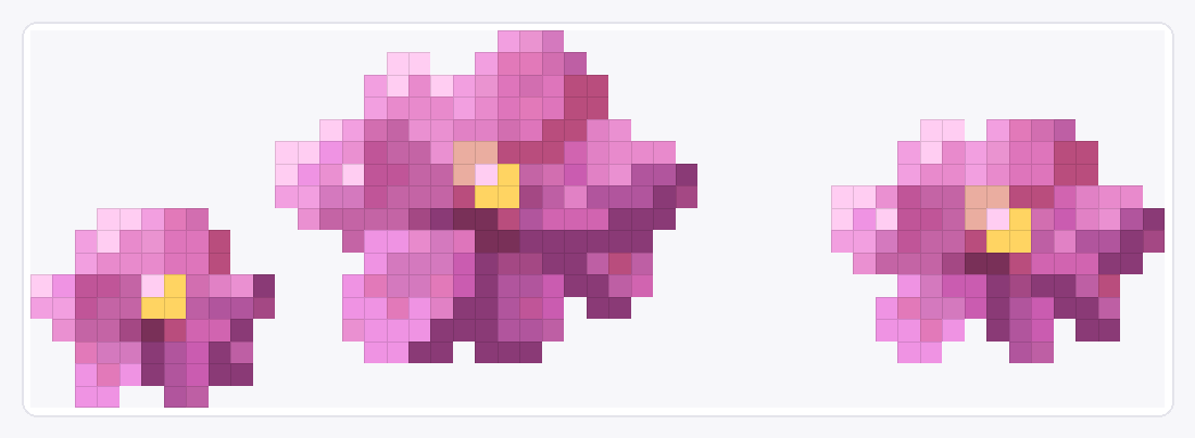 Pink Daisy — Loom Beading Pattern — 17×51 loom bead pattern chart