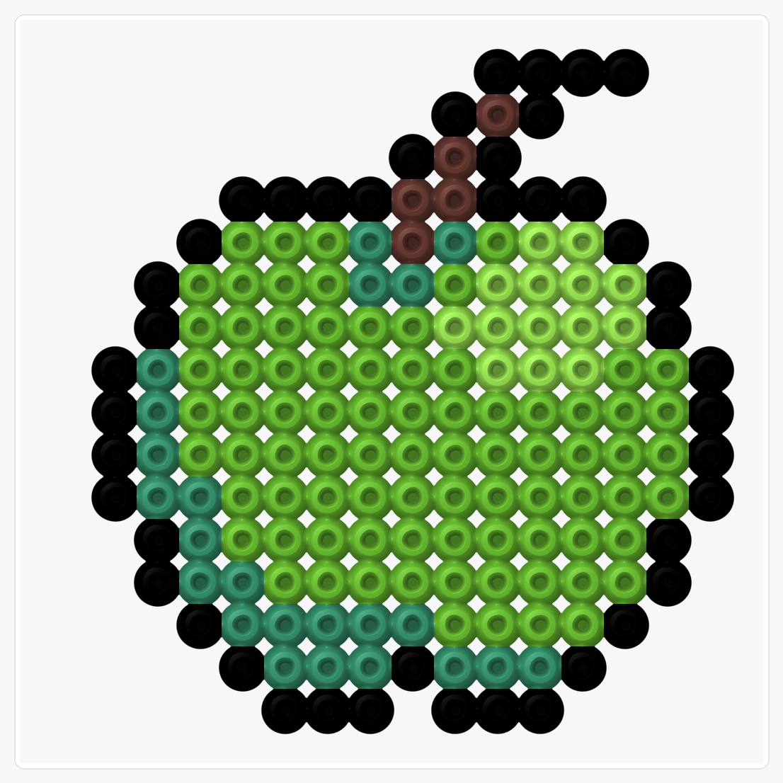 Green Apple — Perler Bead Pattern — 16×16 perler bead pattern chart