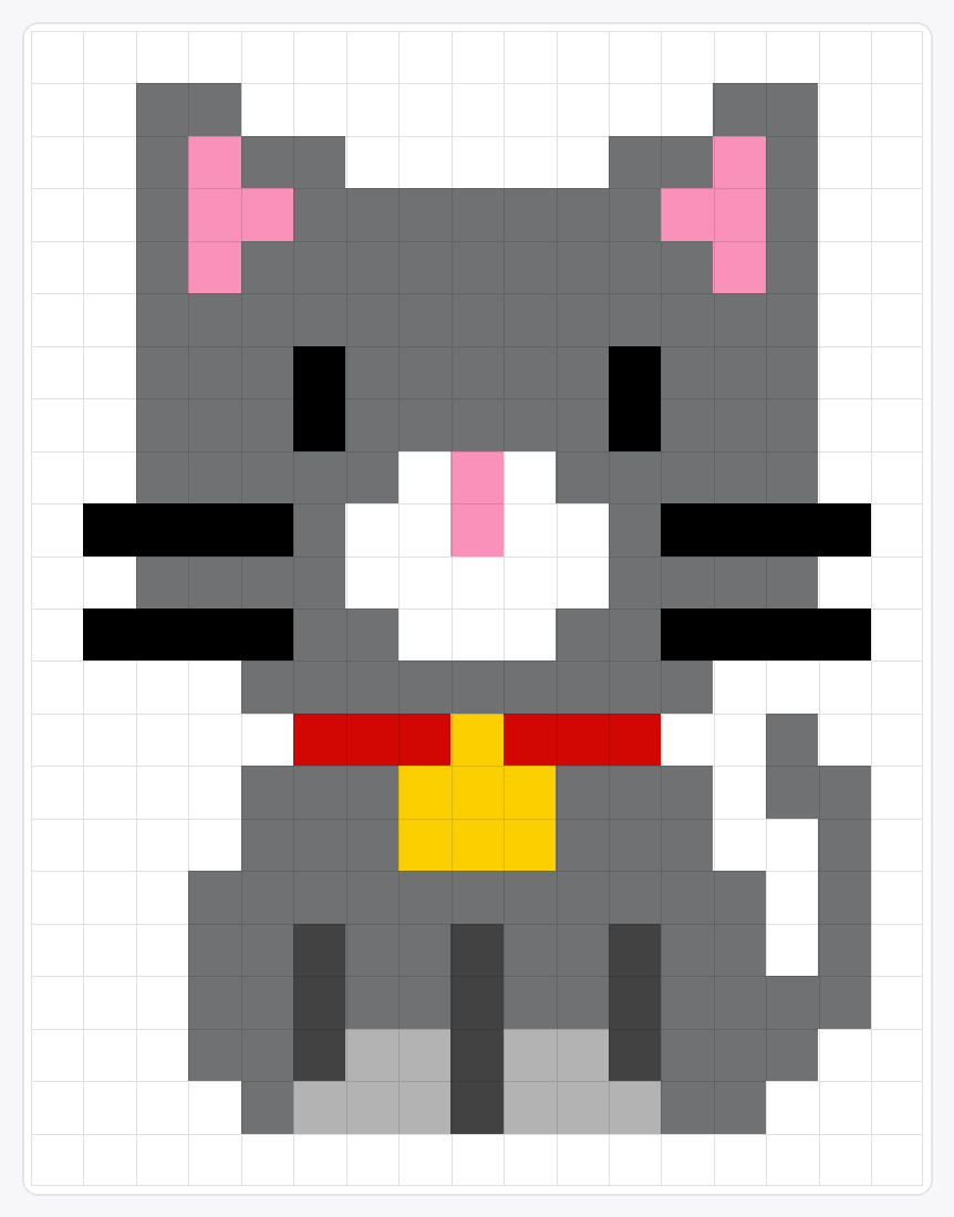 Cat — 22×17 loom bead pattern chart