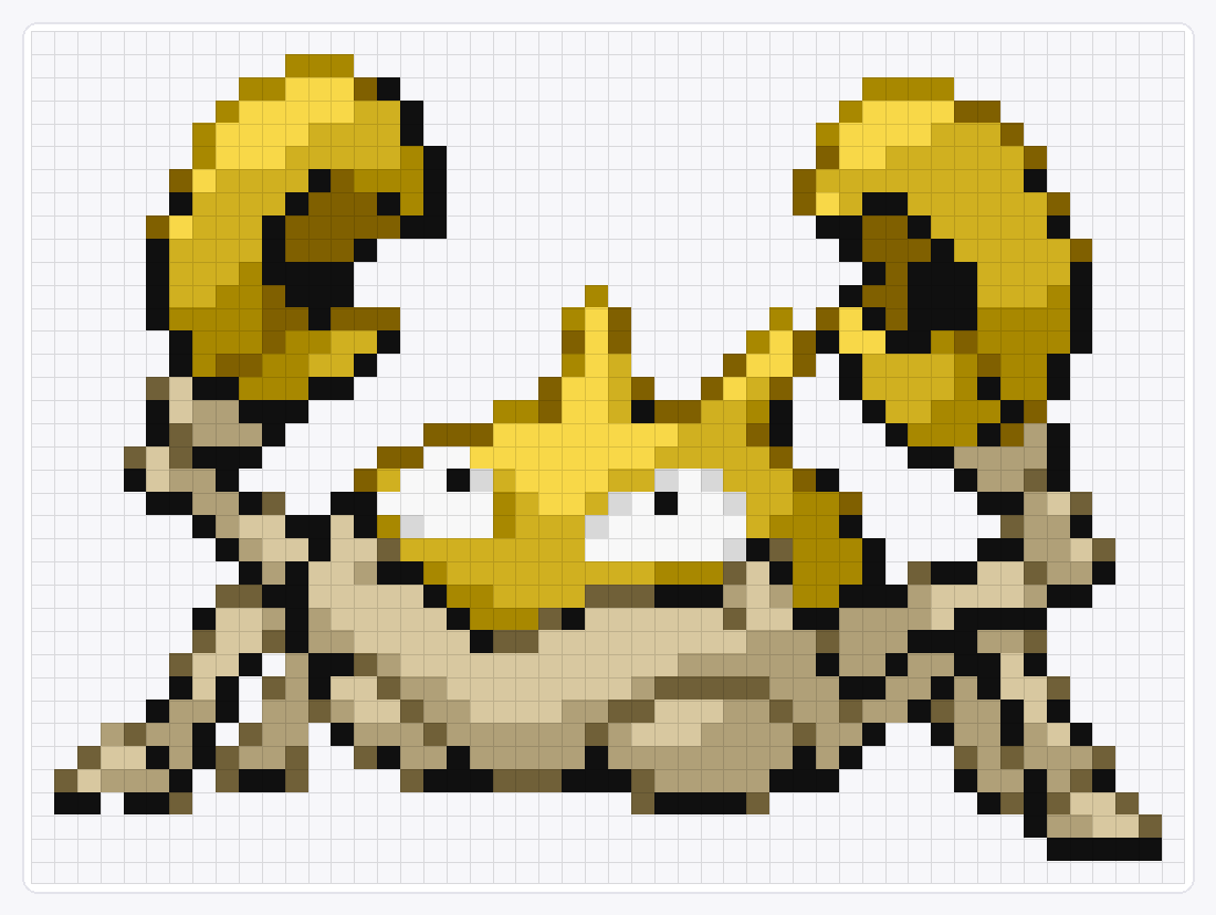 #098 Krabby Shiny — 37×50 loom bead pattern chart