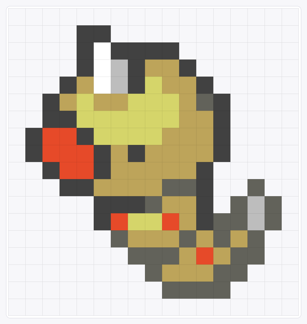 #013 Weedle Icon — 18×17 loom bead pattern chart