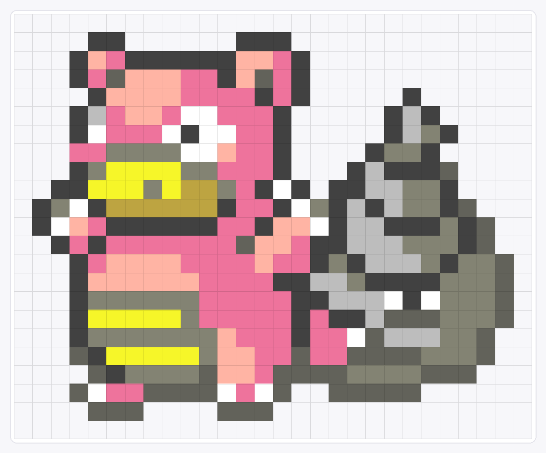 #080 Slowbro Icon — 23×28 loom bead pattern chart