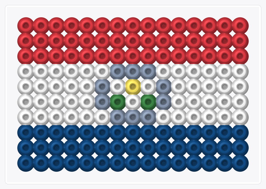 Paraguay Mini Flag — Perler Bead Pattern — 10×15 perler bead pattern chart