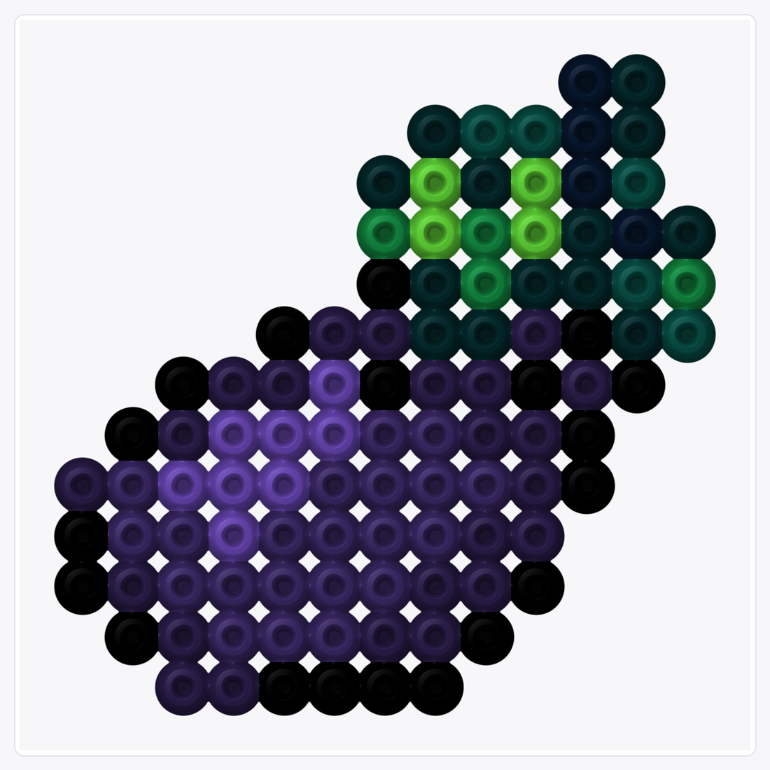 8-Bit Eggplant — Perler Bead Pattern — 13×13 perler bead pattern chart