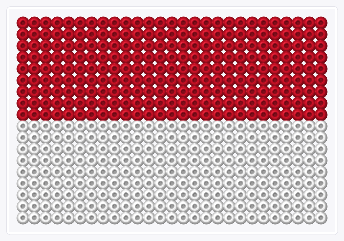 Indonesia Flag — Perler Bead Pattern — 18×27 perler bead pattern chart