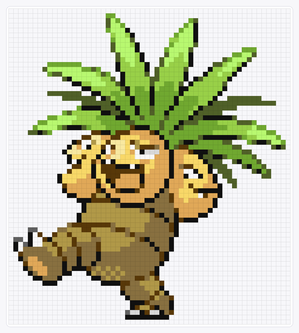 #103 Exeggutor — 65×58 loom bead pattern chart