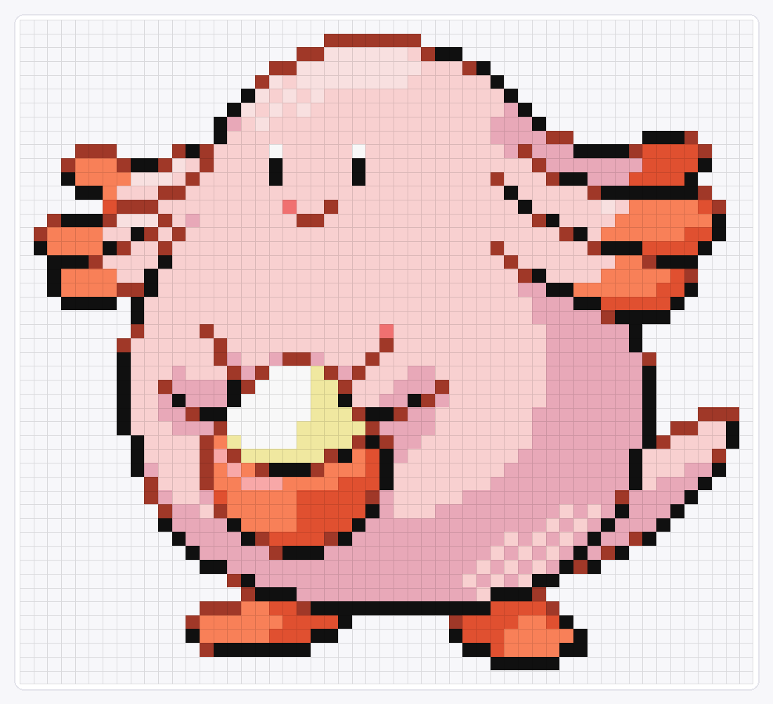 #113 Chansey — 48×53 loom bead pattern chart