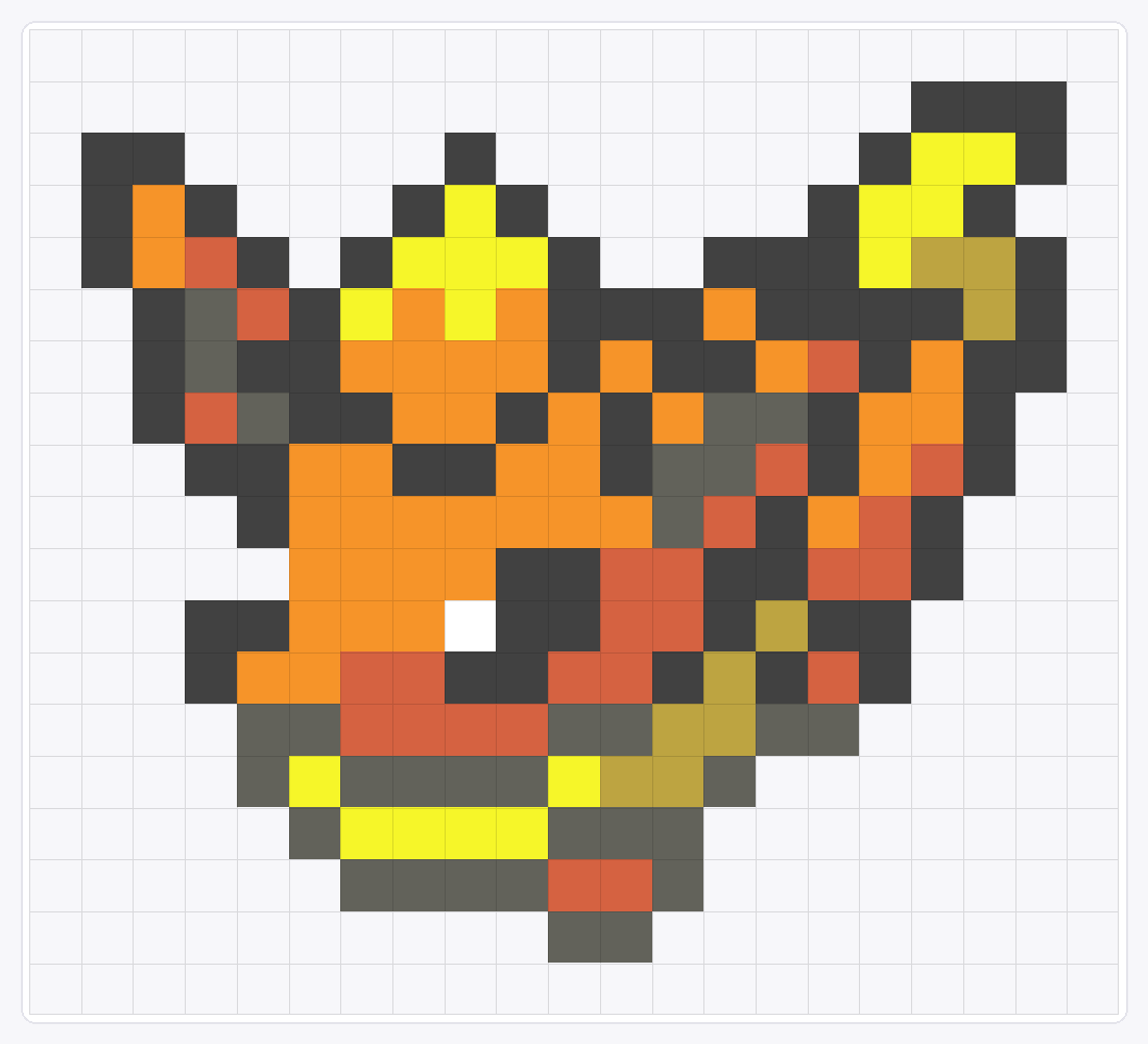 #136 Flareon Icon — 19×21 loom bead pattern chart