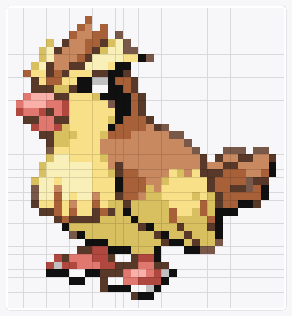 #016 Pidgey — 39×36 loom bead pattern chart