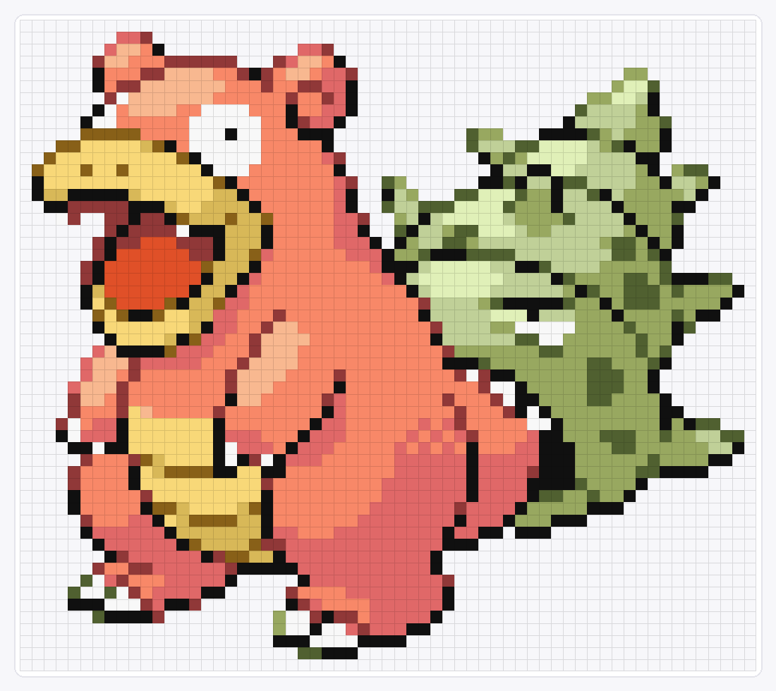 #080 Slowbro — 54×61 loom bead pattern chart