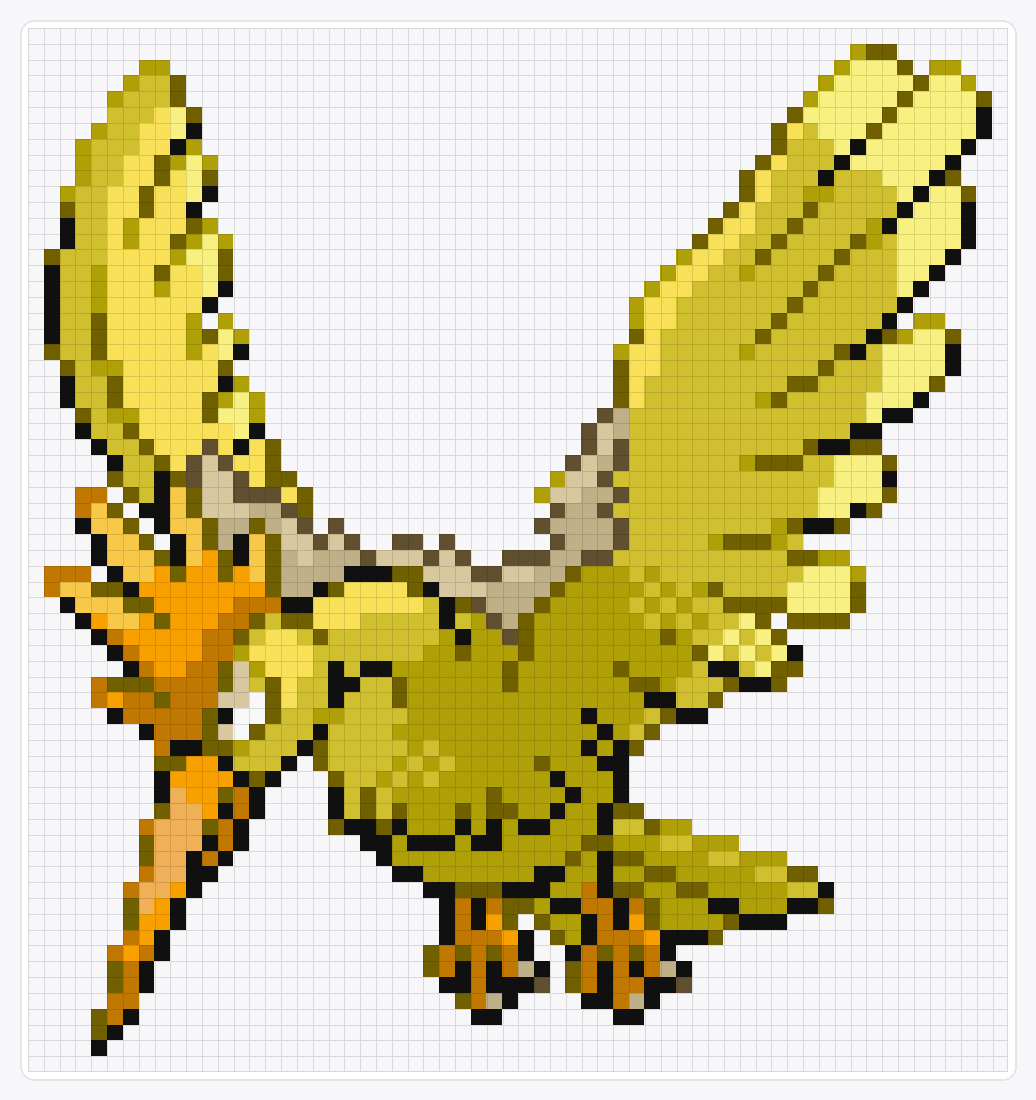 #022 Fearow Shiny — 66×62 loom bead pattern chart
