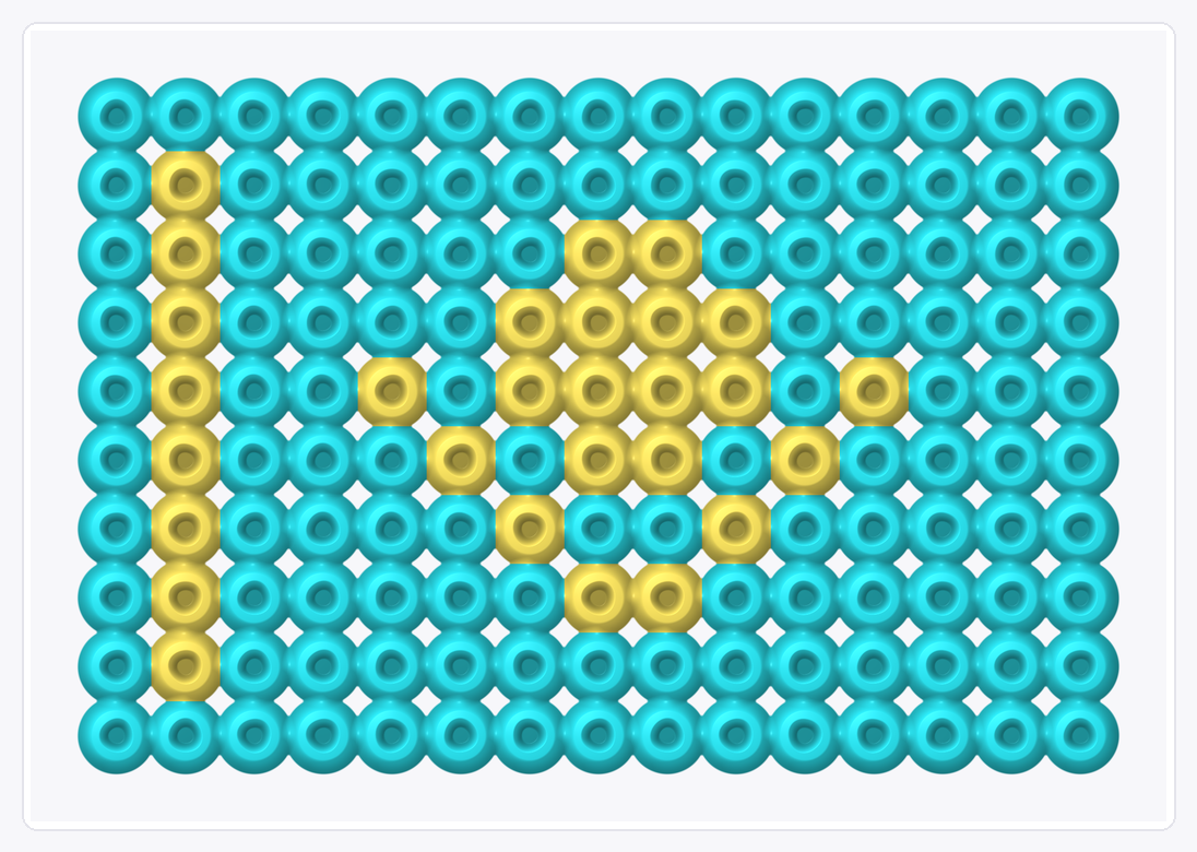 Kazakhstan Mini Flag — Perler Bead Pattern — 10×15 perler bead pattern chart