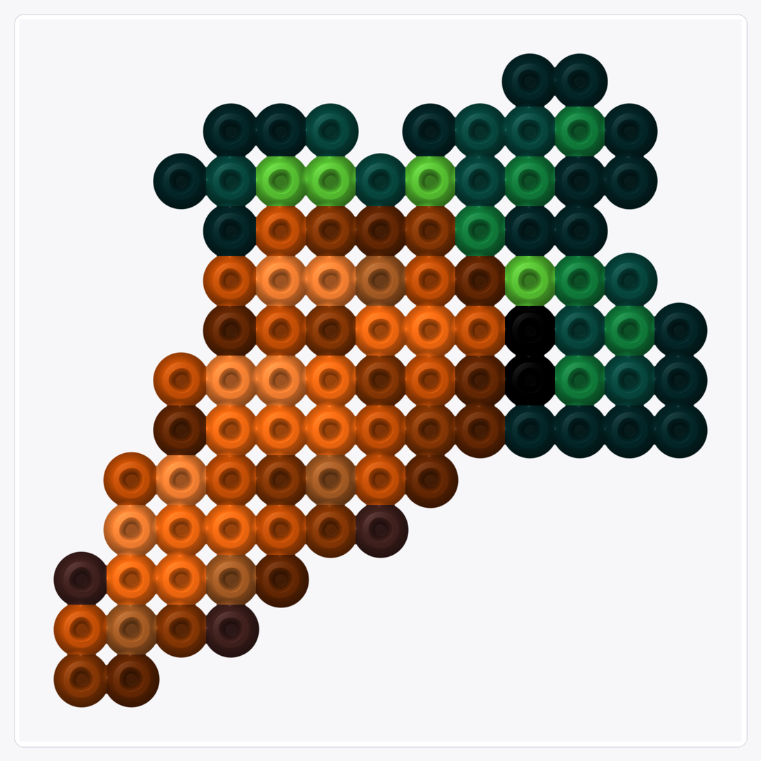 Carrot — Perler Bead Pattern — 13×13 perler bead pattern chart
