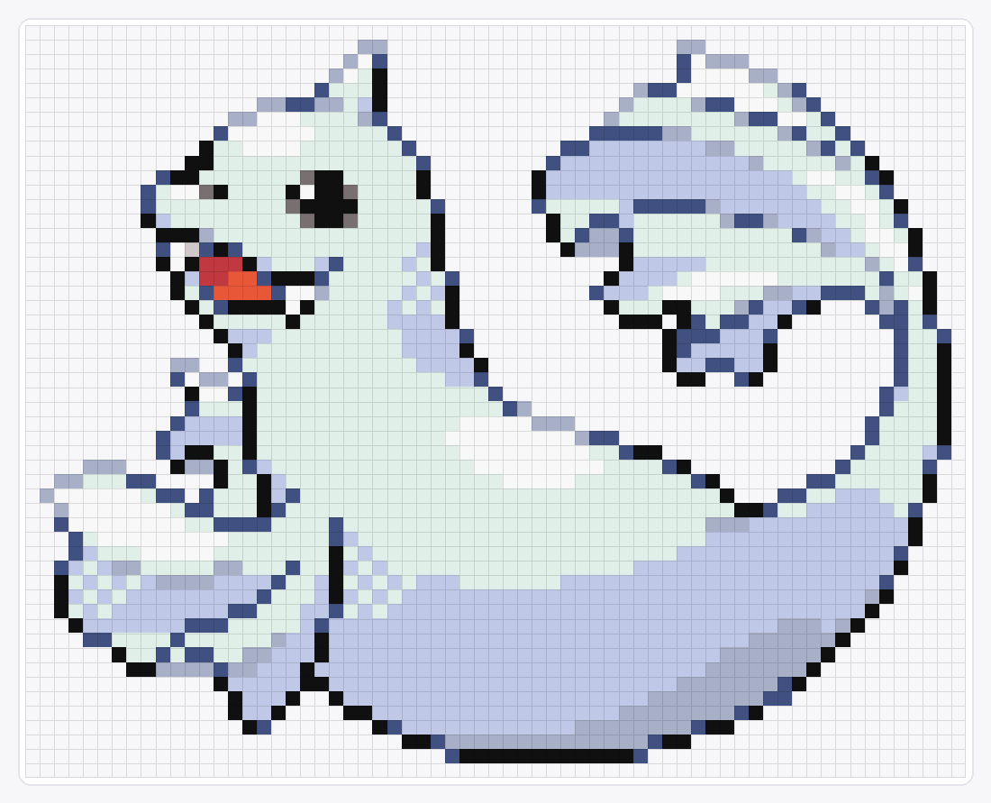 #087 Dewgong — 52×65 loom bead pattern chart