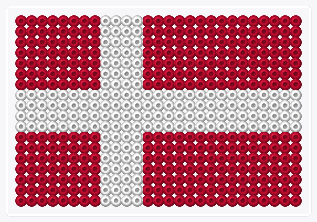 Denmark Flag — Perler Bead Pattern — 18×27 perler bead pattern chart