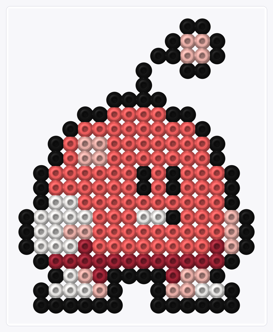 Pink Blob — Perler Bead Pattern — 20×16 perler bead pattern chart
