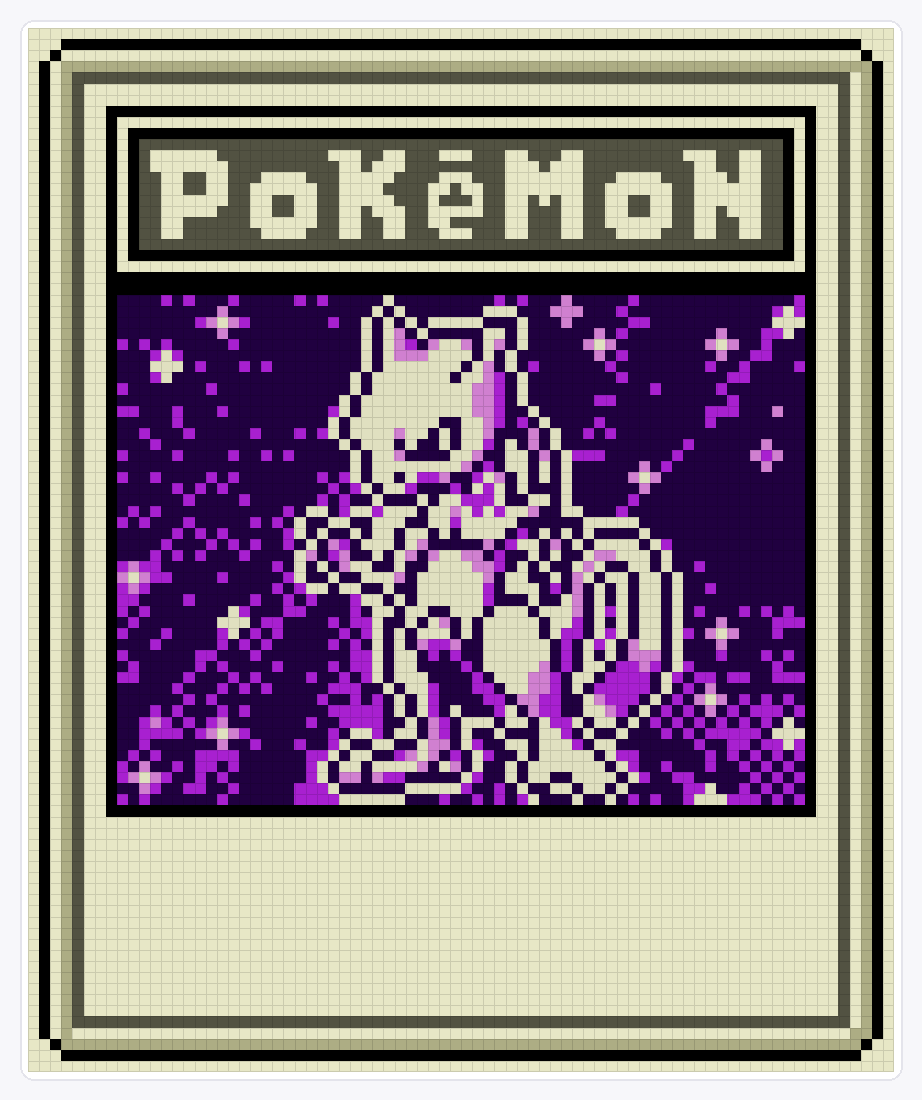 #150 Mewtwo TCG — 94×78 loom bead pattern chart