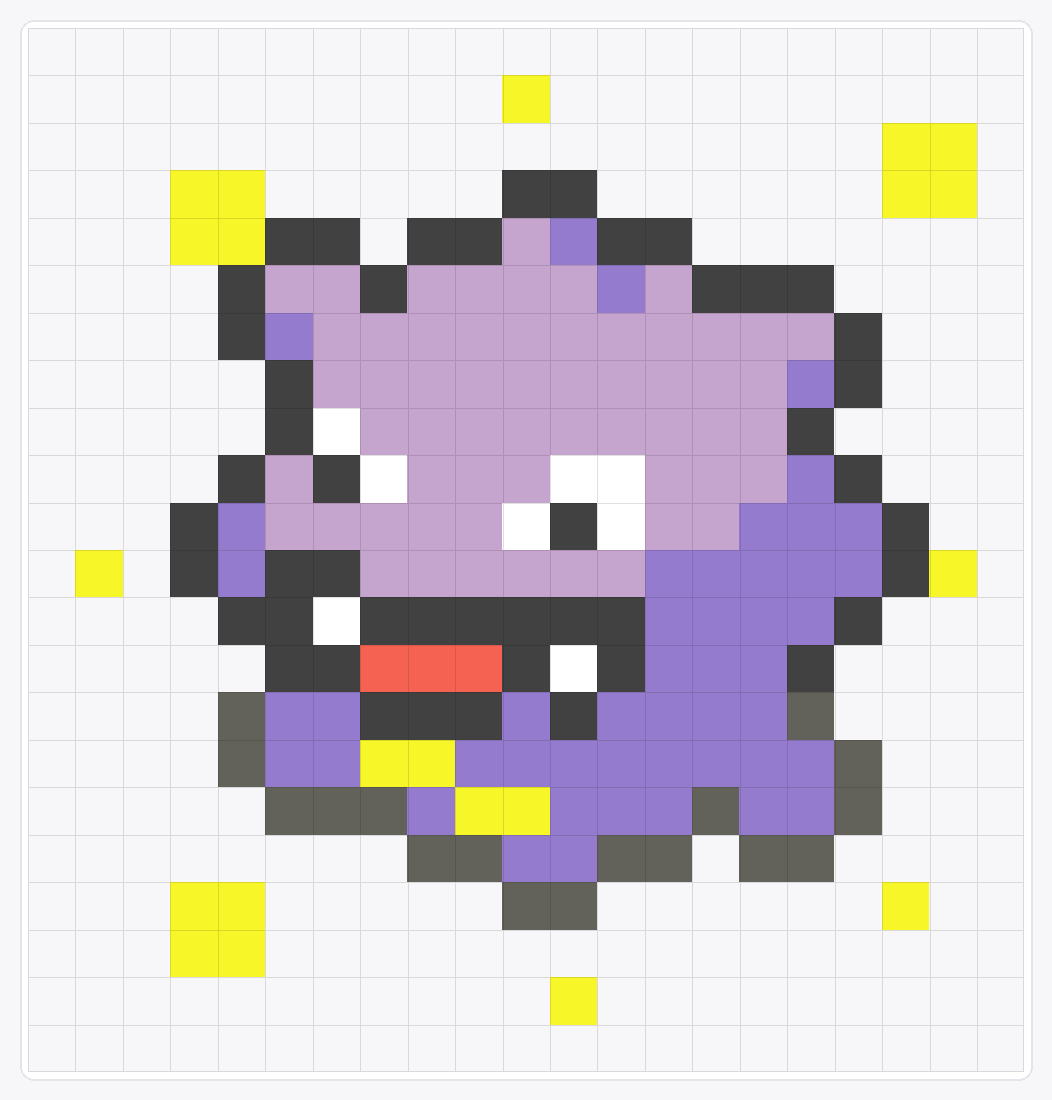 #109 Koffing Icon — 22×21 loom bead pattern chart