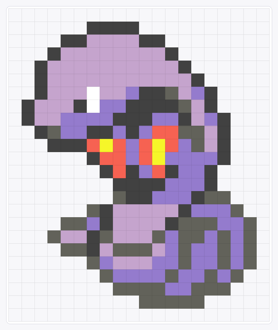#024 Arbok Icon — 24×20 loom bead pattern chart