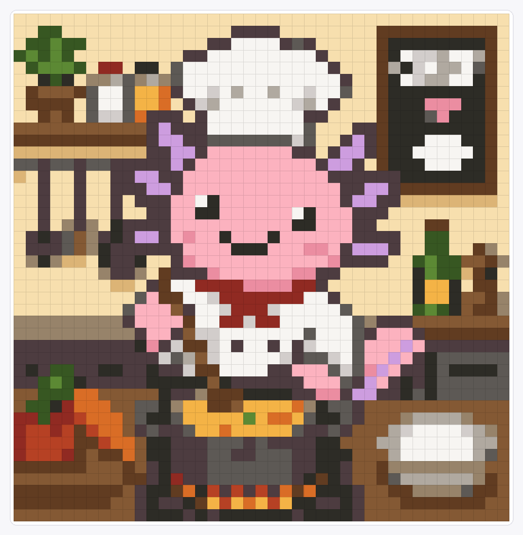 Chef Axolotl — 42×41 loom bead pattern chart