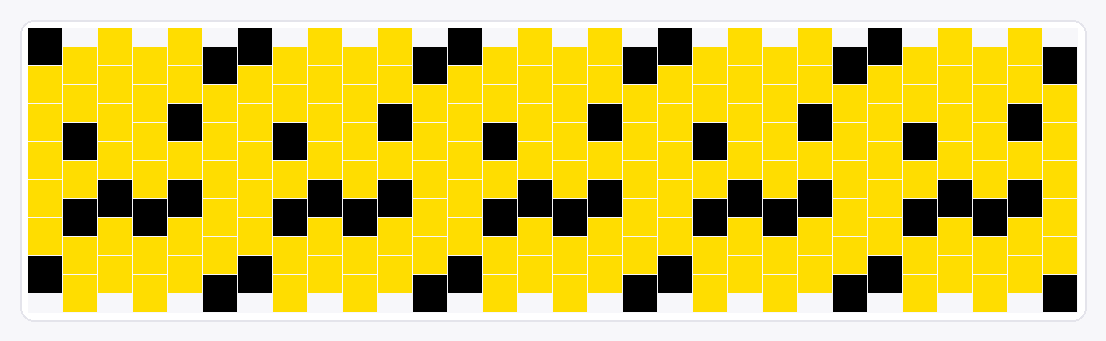 Smiley Cuff — Kandi Cuff Pattern — 7×30 peyote bead pattern chart