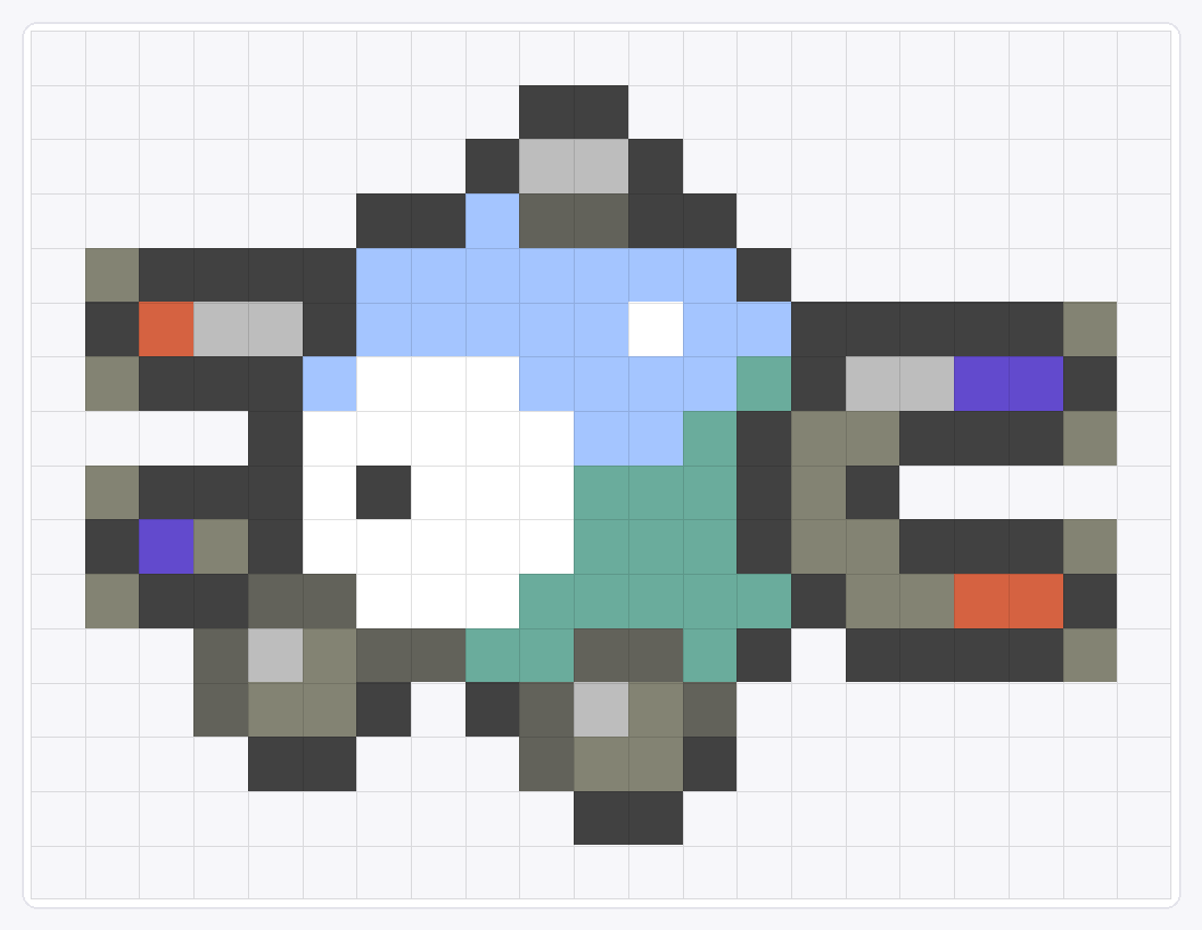 #081 Magnemite Icon — 16×21 loom bead pattern chart