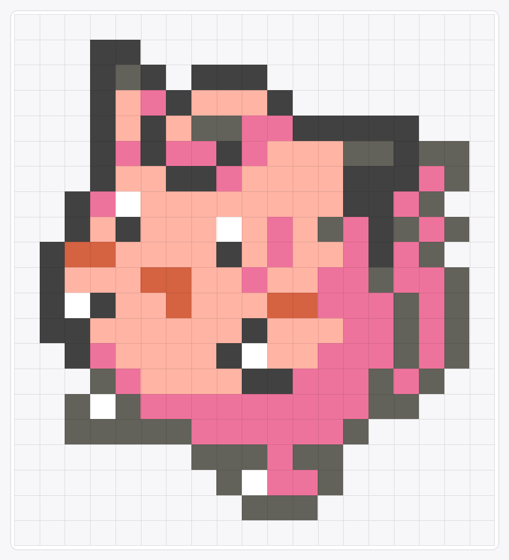 #035 Clefairy Icon — 21×19 loom bead pattern chart