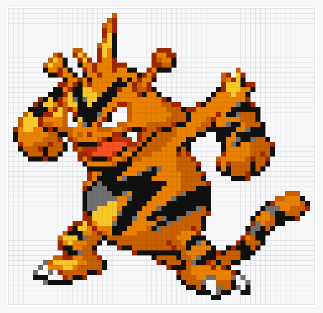 #125 Electabuzz Shiny — 60×62 loom bead pattern chart