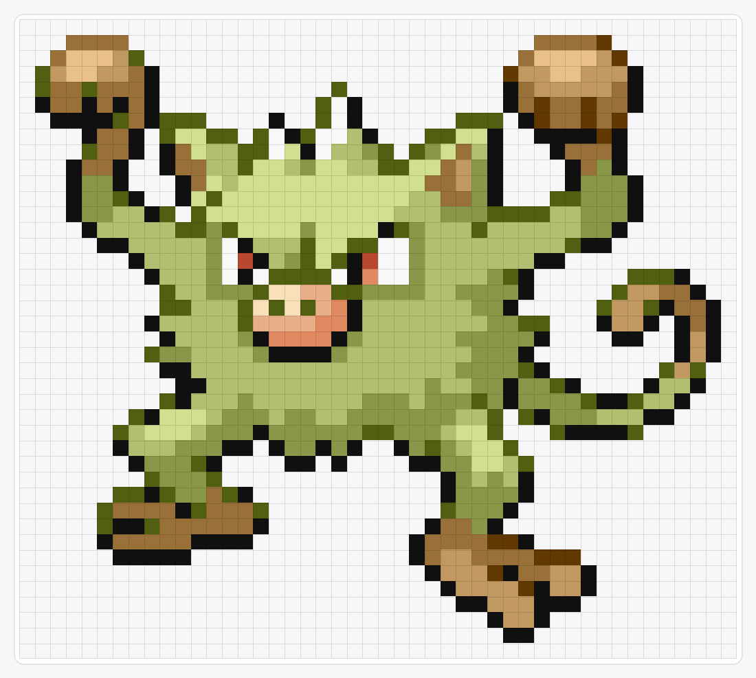 #056 Mankey Shiny — 41×46 loom bead pattern chart
