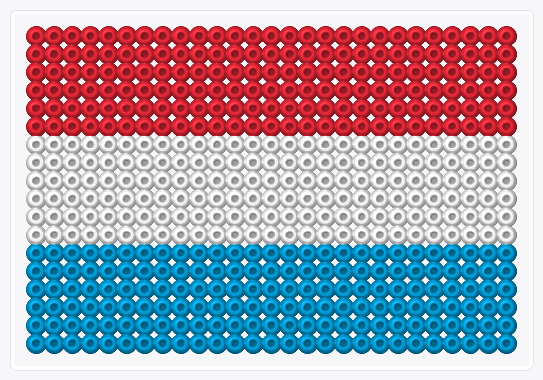 Luxembourg Flag — Perler Bead Pattern — 18×27 perler bead pattern chart