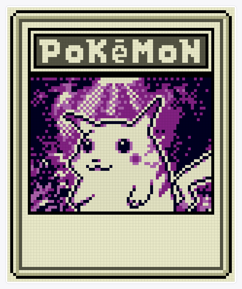 #025 Pikachu TCG — 94×78 loom bead pattern chart