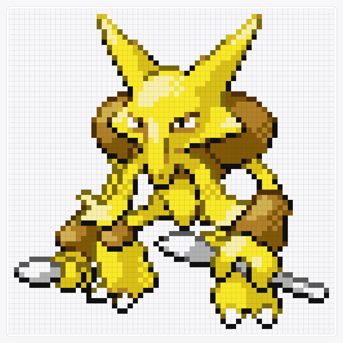 #065 Alakazam — 63×63 loom bead pattern chart