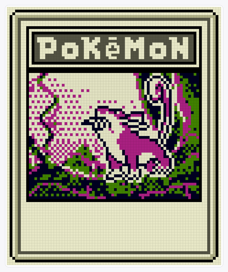 #019 Rattata TCG — 94×78 loom bead pattern chart