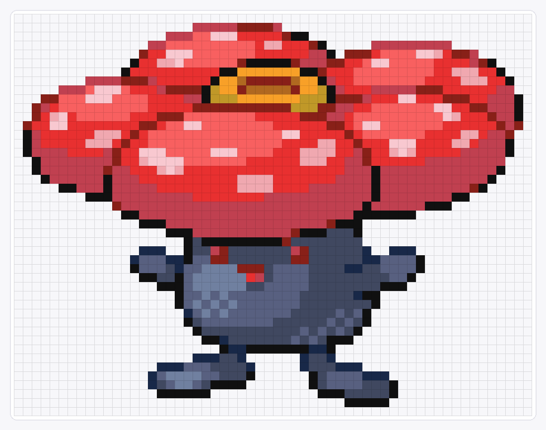 #045 Vileplume — 45×58 loom bead pattern chart
