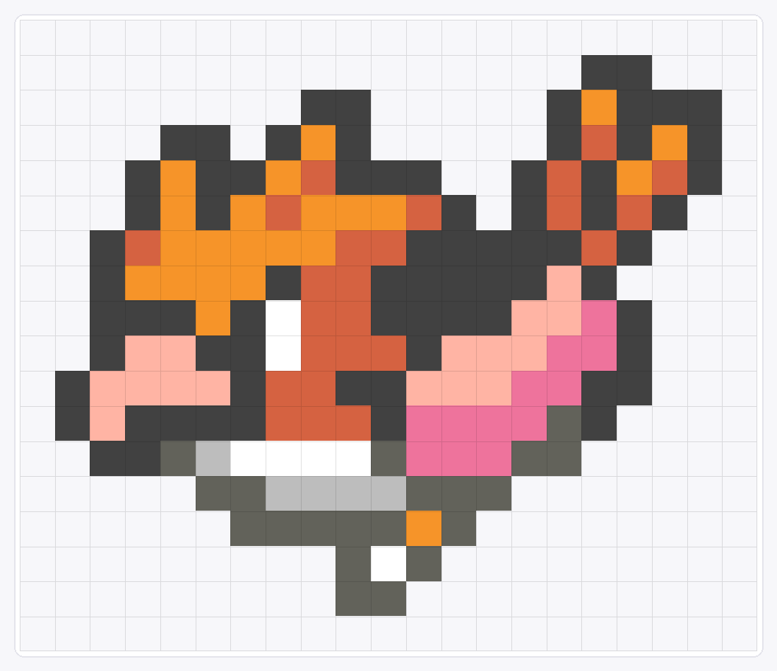#021 Spearow Icon — 18×21 loom bead pattern chart