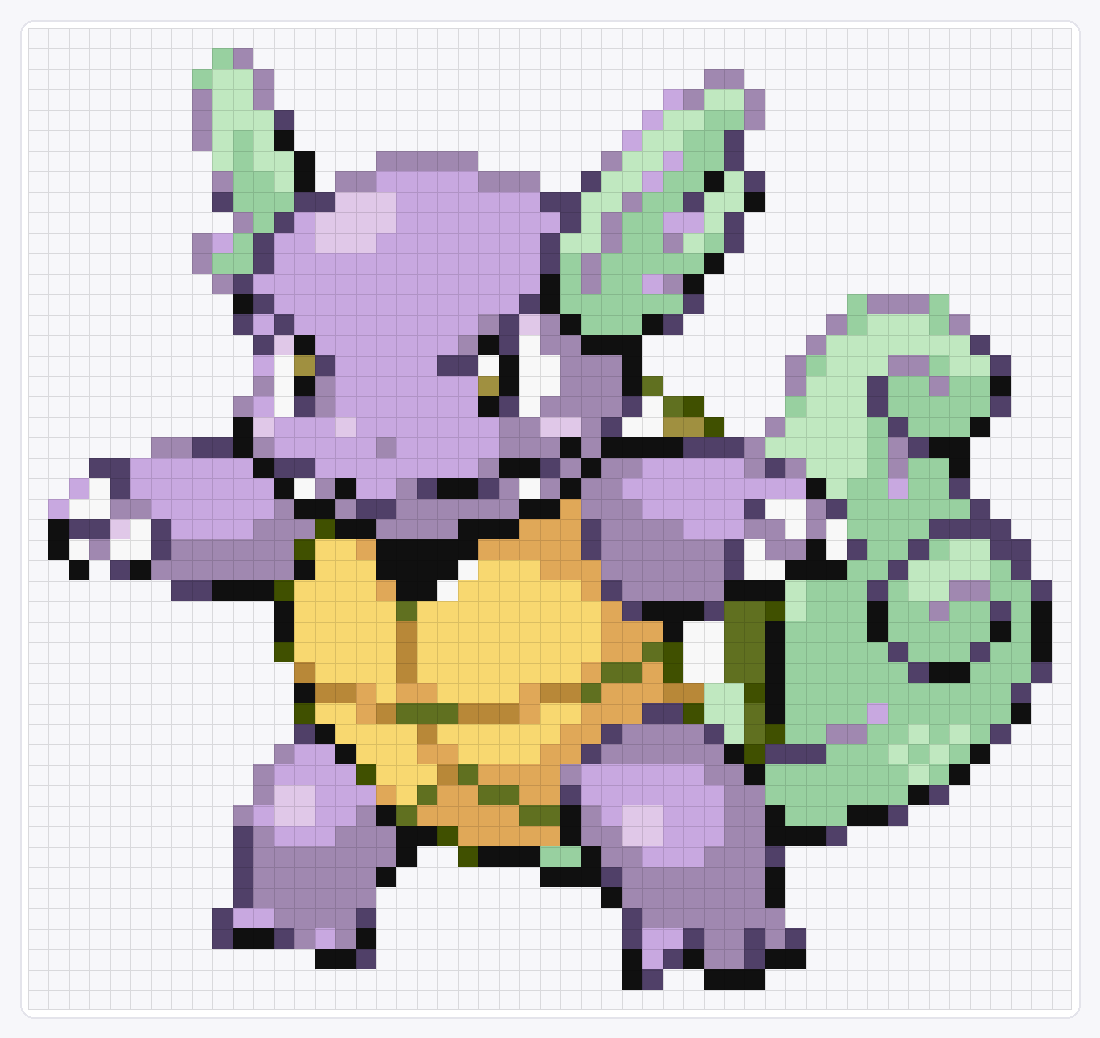 #008 Wartortle Shiny — 48×51 loom bead pattern chart