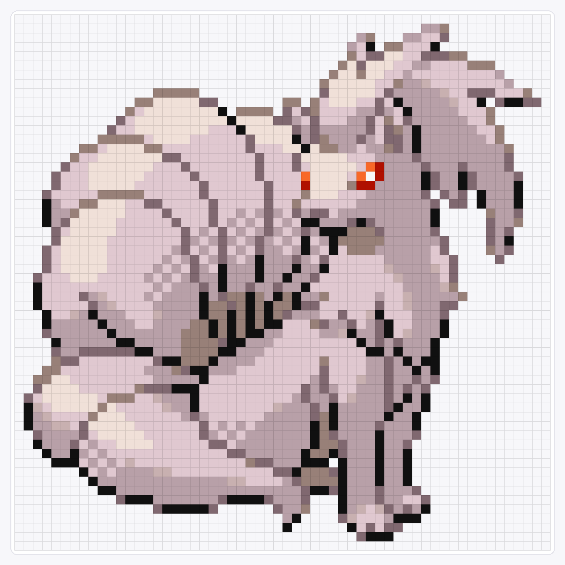 #038 Ninetales Shiny — 58×58 loom bead pattern chart