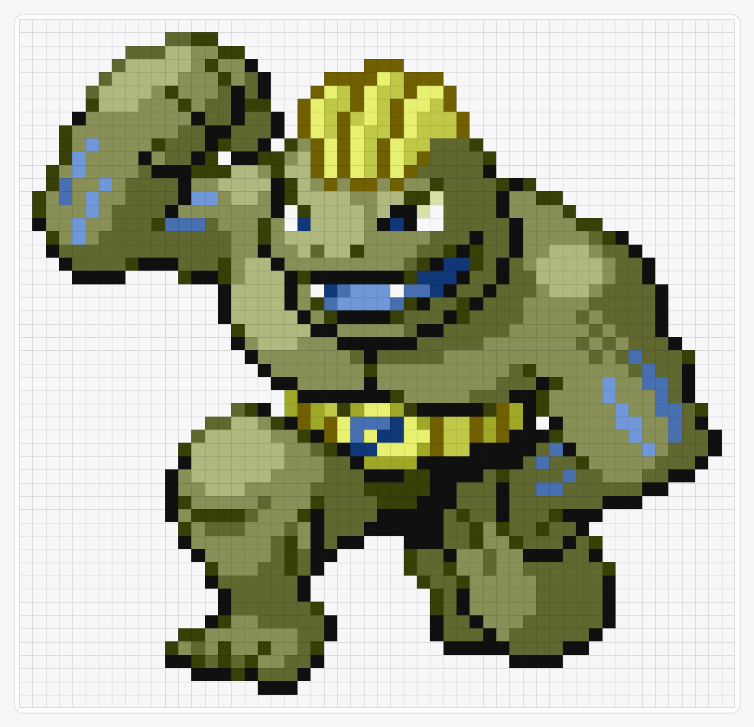 #067 Machoke Shiny — 52×54 loom bead pattern chart