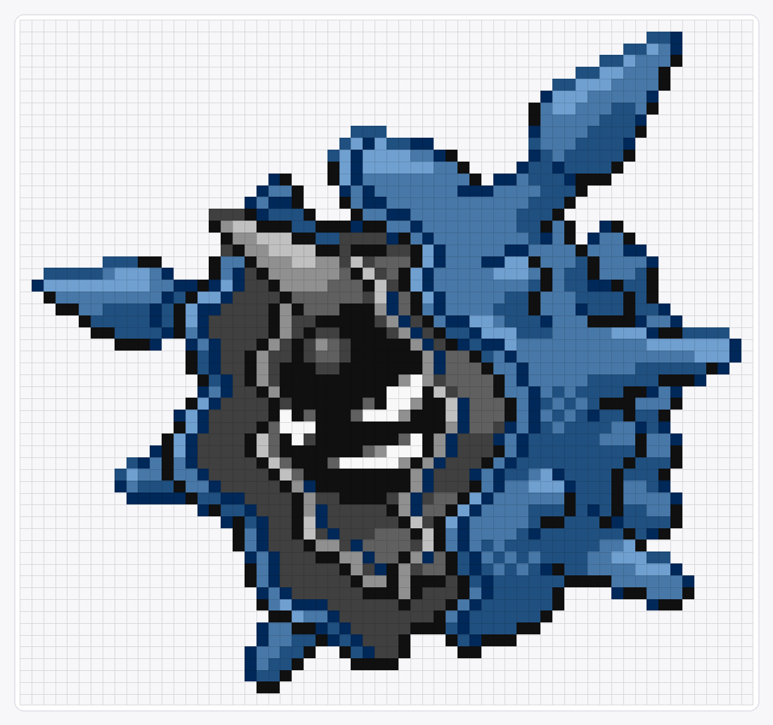 #091 Cloyster Shiny — 58×62 loom bead pattern chart