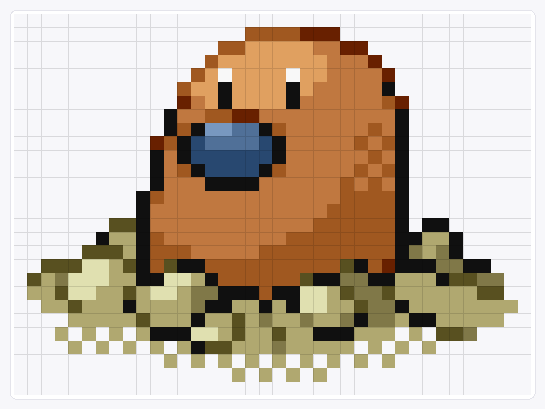 #050 Diglett Shiny — 28×38 loom bead pattern chart
