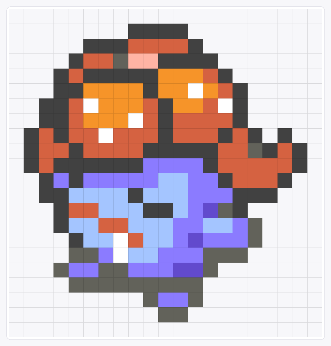 #044 Gloom Icon — 22×21 loom bead pattern chart