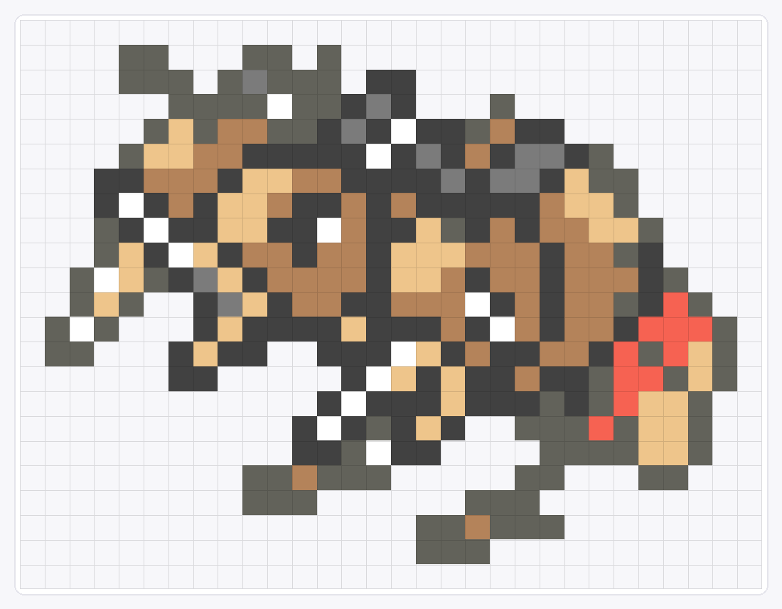 #085 Dodrio Icon — 23×30 loom bead pattern chart