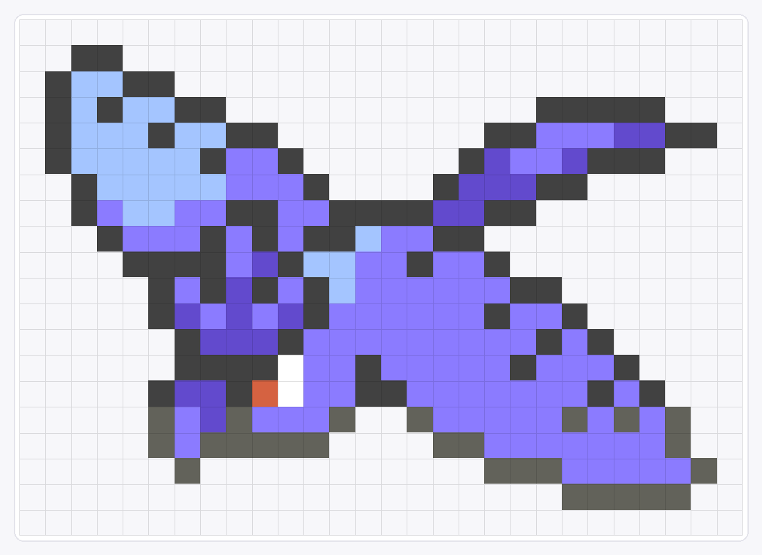 #144 Articuno Icon — 20×28 loom bead pattern chart