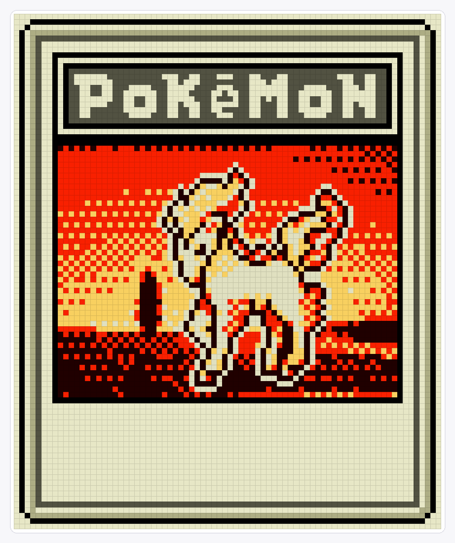 #077 Ponyta TCG — 94×78 loom bead pattern chart