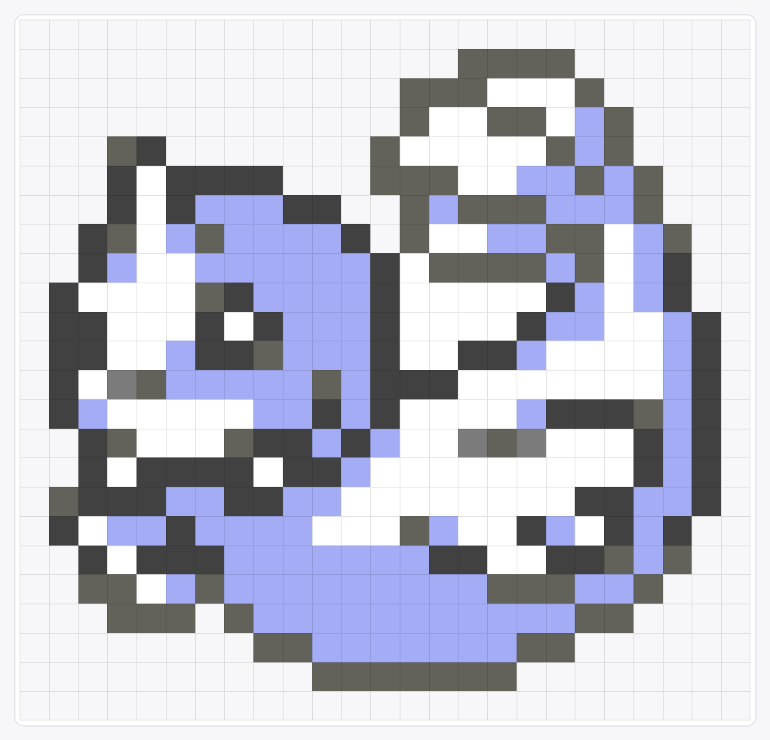 #087 Dewgong Icon — 24×25 loom bead pattern chart
